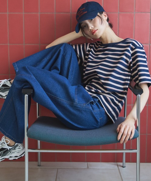 Doux archives(ドゥアルシーヴ)の「【ZOZO限定】マルチボーダーカットソー(Tシャツ/カットソー・レディース・ネイビー/ブラウン/ブラック・FREE)」の3枚目の写真