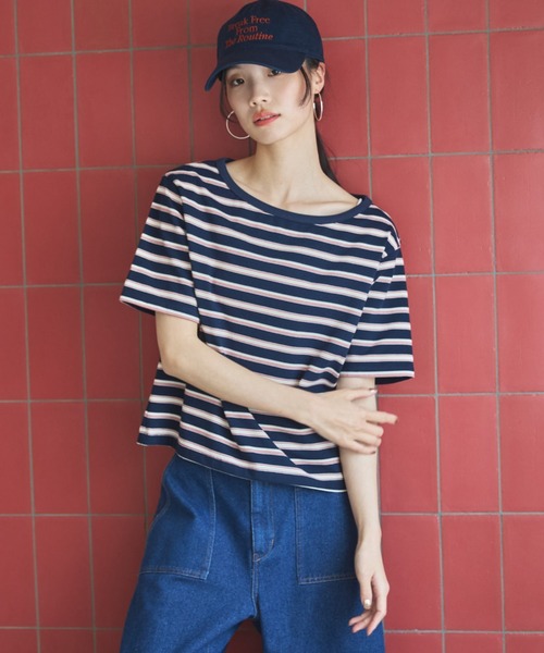 Doux archives(ドゥアルシーヴ)の「【ZOZO限定】マルチボーダーカットソー(Tシャツ/カットソー・レディース・ネイビー/ブラウン/ブラック・FREE)」の22枚目の写真