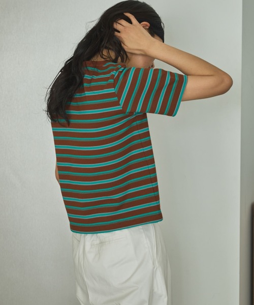 Doux archives(ドゥアルシーヴ)の「【ZOZO限定】マルチボーダーカットソー(Tシャツ/カットソー・レディース・ネイビー/ブラウン/ブラック・FREE)」の7枚目の写真