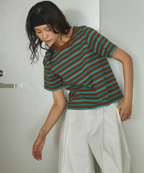 Doux archives(ドゥアルシーヴ)の「【ZOZO限定】マルチボーダーカットソー(Tシャツ/カットソー・レディース・ネイビー/ブラウン/ブラック・FREE)」の9枚目の写真