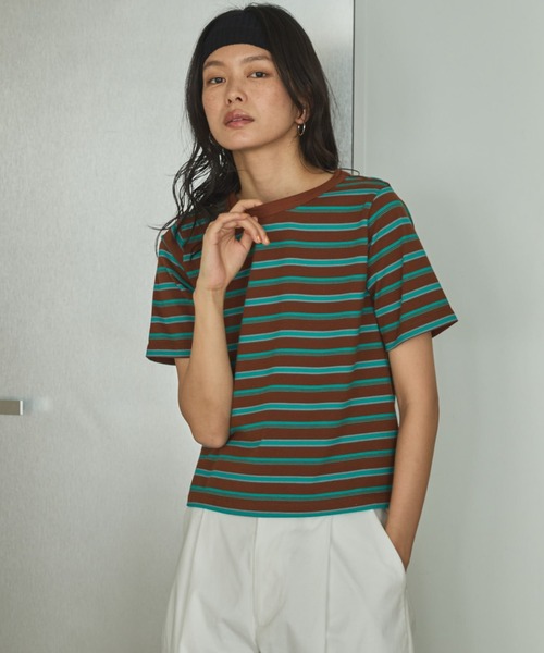 Doux archives(ドゥアルシーヴ)の「【ZOZO限定】マルチボーダーカットソー(Tシャツ/カットソー・レディース・ネイビー/ブラウン/ブラック・FREE)」の11枚目の写真