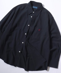 BEVERLY HILLS POLO CLUB（ビバリーヒルズポロクラブ）の「BEVERLY HILLS POLO CLUB/ビバリーヒルズポロクラブ  オーバーサイズ ハイツイストコットン ワンポイント刺繍 無地 チェック ストライプ レギュラーカラーシャツ 長袖シャツ レディース メンズ（シャツ/ブラウス）」