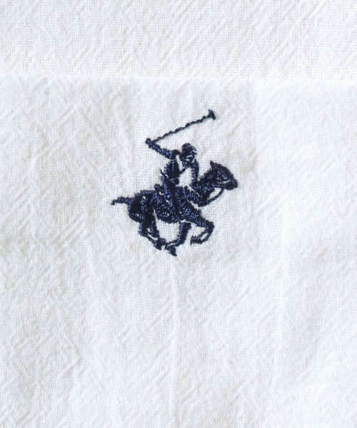 BEVERLY HILLS POLO CLUB(ビバリーヒルズポロクラブ)の「BEVERLY HILLS POLO CLUB/ビバリーヒルズポロクラブ オーバーサイズ ハイツイストコットン ワンポイント刺繍 無地 チェック ストライプ レギュラーカラーシャツ 長袖シャツ レディース メンズ(シャツ/ブラウス・メンズ・スミクロ/ベージュ系その他2/ブルー/オフホワイト/ベージュ系その他/ブラック系その他/ブルー系その他・M/LL/L)」の18枚目の写真