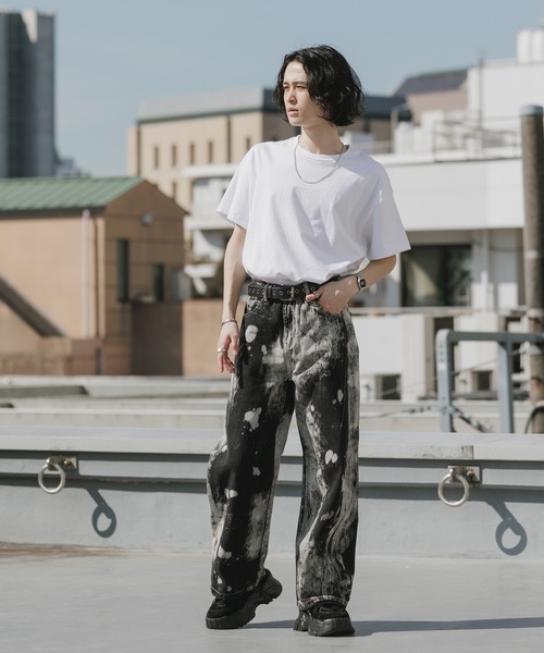 Theater code（シアターコード）の「Bleach-washed Wide-leg Denim Pants / ブリーチ加工 ワイドデニムパンツ 秋 秋服メンズ 2026年秋冬（デニムパンツ・メンズ・ブラック・M/L）」の15枚目の写真