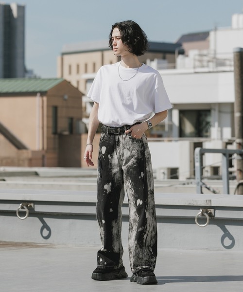 Theater code（シアターコード）の「Bleach-washed Wide-leg Denim Pants / ブリーチ加工 ワイドデニムパンツ 秋 秋服メンズ 2026年秋冬（デニムパンツ・メンズ・ブラック・M/L）」の16枚目の写真