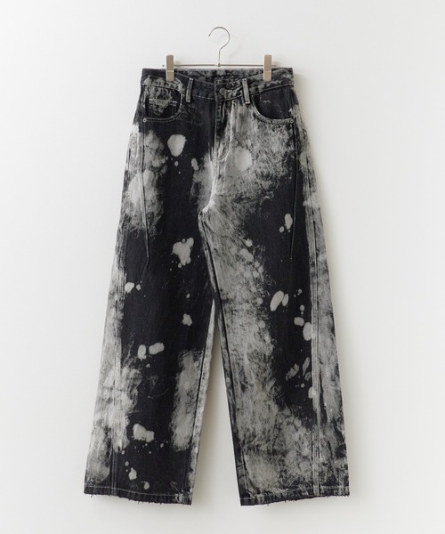Theater code（シアターコード）の「Bleach-washed Wide-leg Denim Pants / ブリーチ加工 ワイドデニムパンツ 秋 秋服メンズ 2026年秋冬（デニムパンツ・メンズ・ブラック・M/L）」の9枚目の写真