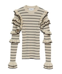 CLANE/クラネ/FRILL SLEEVE KNIT TOPS