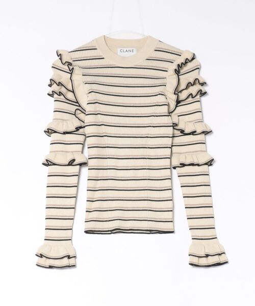 CLANE(クラネ)の「CLANE/クラネ/FRILL SLEEVE KNIT TOPS(ニット/セーター・レディース・グレー/ブラック/その他24・1)」の22枚目の写真