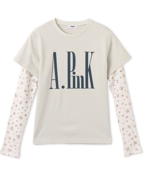 atmos pink(アトモスピンク)の「atmos pink Layered Print LS T-shirt / アトモス ピンク レイヤード プリント LS T-シャツ(Tシャツ/カットソー・レディース・ブラック/ホワイト・FREE)」の1枚目の写真