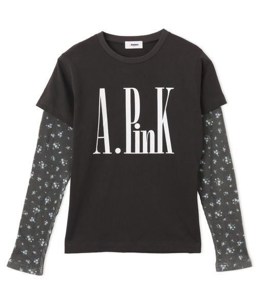 atmos pink(アトモスピンク)の「atmos pink Layered Print LS T-shirt / アトモス ピンク レイヤード プリント LS T-シャツ(Tシャツ/カットソー・レディース・ブラック/ホワイト・FREE)」の2枚目の写真