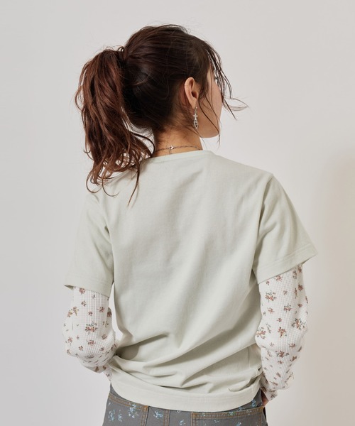 atmos pink(アトモスピンク)の「atmos pink Layered Print LS T-shirt / アトモス ピンク レイヤード プリント LS T-シャツ(Tシャツ/カットソー・レディース・ブラック/ホワイト・FREE)」の9枚目の写真