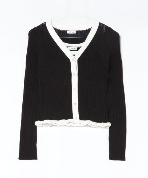 FRAY I.D(フレイアイディー)の「コットンモダールアンサンブルニット(ニット/セーター・レディース・イエロー/ホワイト/その他/ブラック・F)」の2枚目の写真