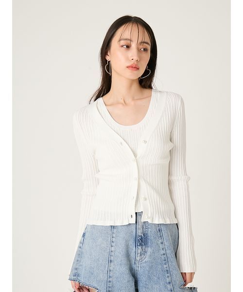 FRAY I.D(フレイアイディー)の「コットンモダールアンサンブルニット(ニット/セーター・レディース・イエロー/ホワイト/その他/ブラック・F)」の17枚目の写真