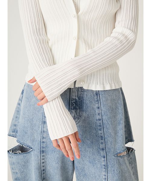 FRAY I.D(フレイアイディー)の「コットンモダールアンサンブルニット(ニット/セーター・レディース・イエロー/ホワイト/その他/ブラック・F)」の8枚目の写真