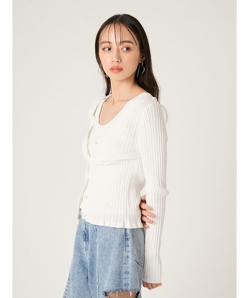 FRAY I.D(フレイアイディー)の「コットンモダールアンサンブルニット(ニット/セーター・レディース・イエロー/ホワイト/その他/ブラック・F)」の11枚目の写真