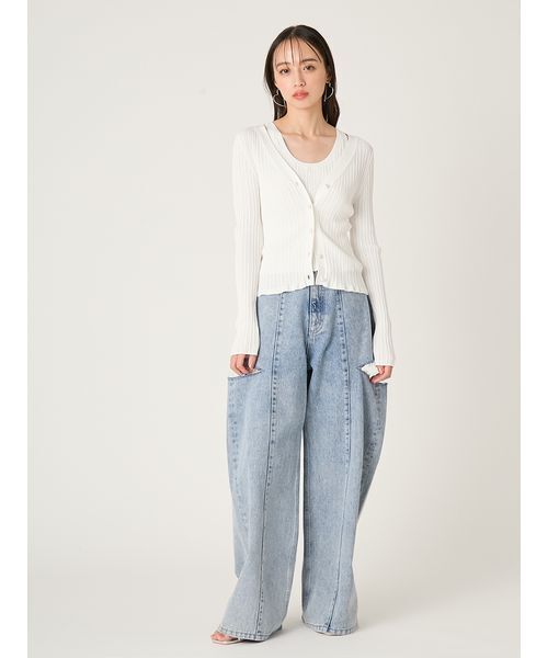 FRAY I.D(フレイアイディー)の「コットンモダールアンサンブルニット(ニット/セーター・レディース・イエロー/ホワイト/その他/ブラック・F)」の14枚目の写真