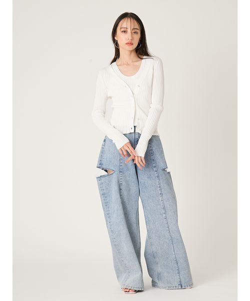 FRAY I.D(フレイアイディー)の「コットンモダールアンサンブルニット(ニット/セーター・レディース・イエロー/ホワイト/その他/ブラック・F)」の15枚目の写真