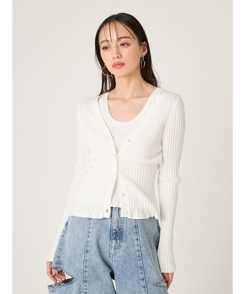 FRAY I.D（フレイアイディー）の「コットンモダールアンサンブルニット（ニット/セーター・レディース・イエロー/ホワイト/その他/ブラック・F）」の18枚目の写真