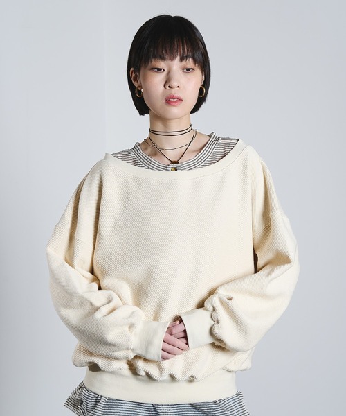 ROSE BUD（ローズバッド）の「OFF SHOULDER INLEY PULLOVER（スウェット・レディース・ライトブルー/ブラック/オフホワイト・ONE SIZE）」の10枚目の写真