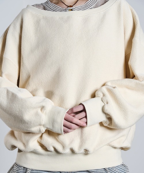 ROSE BUD（ローズバッド）の「OFF SHOULDER INLEY PULLOVER（スウェット・レディース・ライトブルー/ブラック/オフホワイト・ONE SIZE）」の12枚目の写真