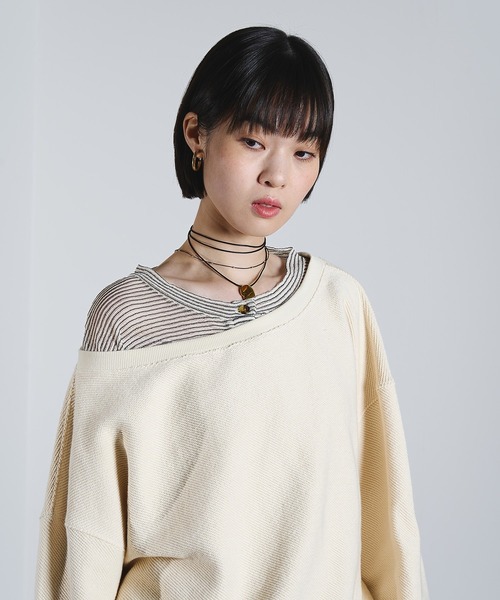 ROSE BUD（ローズバッド）の「OFF SHOULDER INLEY PULLOVER（スウェット・レディース・ライトブルー/ブラック/オフホワイト・ONE SIZE）」の14枚目の写真