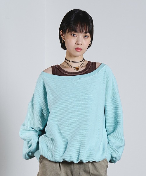 ROSE BUD（ローズバッド）の「OFF SHOULDER INLEY PULLOVER（スウェット・レディース・ライトブルー/ブラック/オフホワイト・ONE SIZE）」の21枚目の写真