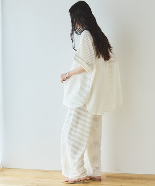 Doux archives(ドゥアルシーヴ)の「【セットアップ対応】メッシュレースオーバーシャツ(シャツ/ブラウス・レディース・ブラック/オフホワイト・FREE)」の11枚目の写真