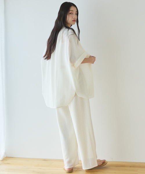 Doux archives(ドゥアルシーヴ)の「【セットアップ対応】メッシュレースオーバーシャツ(シャツ/ブラウス・レディース・ブラック/オフホワイト・FREE)」の12枚目の写真