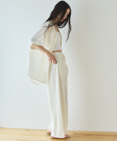 Doux archives(ドゥアルシーヴ)の「【セットアップ対応】メッシュレースオーバーシャツ(シャツ/ブラウス・レディース・ブラック/オフホワイト・FREE)」の13枚目の写真