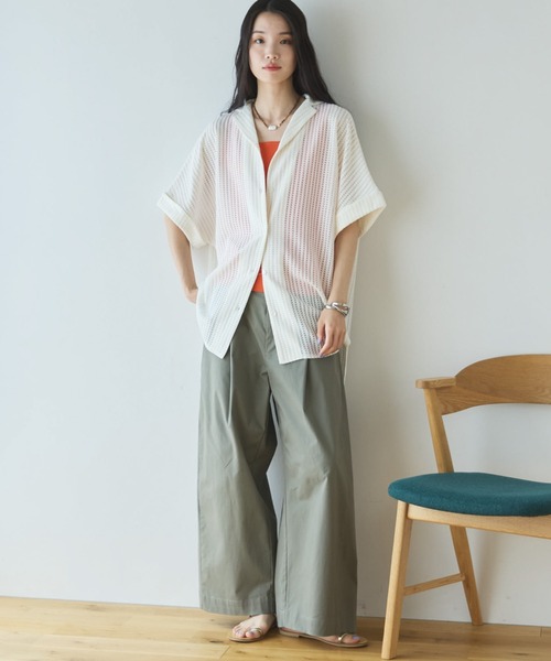 Doux archives(ドゥアルシーヴ)の「【セットアップ対応】メッシュレースオーバーシャツ(シャツ/ブラウス・レディース・ブラック/オフホワイト・FREE)」の19枚目の写真