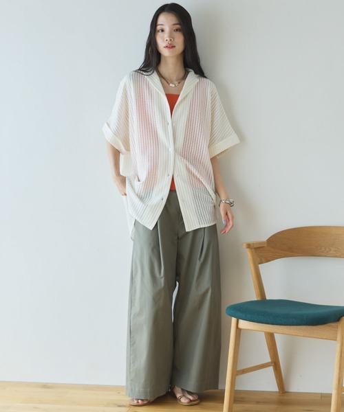 Doux archives(ドゥアルシーヴ)の「【セットアップ対応】メッシュレースオーバーシャツ(シャツ/ブラウス・レディース・ブラック/オフホワイト・FREE)」の20枚目の写真