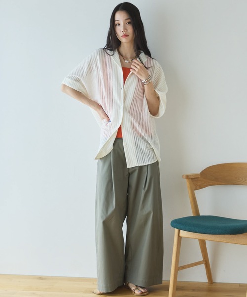 Doux archives(ドゥアルシーヴ)の「【セットアップ対応】メッシュレースオーバーシャツ(シャツ/ブラウス・レディース・ブラック/オフホワイト・FREE)」の21枚目の写真