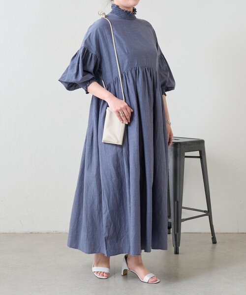 BEARDSLEY（ビアズリー）の「モックネックシャーリングワンピース（ワンピース・レディース・グレー・FREE）」の22枚目の写真