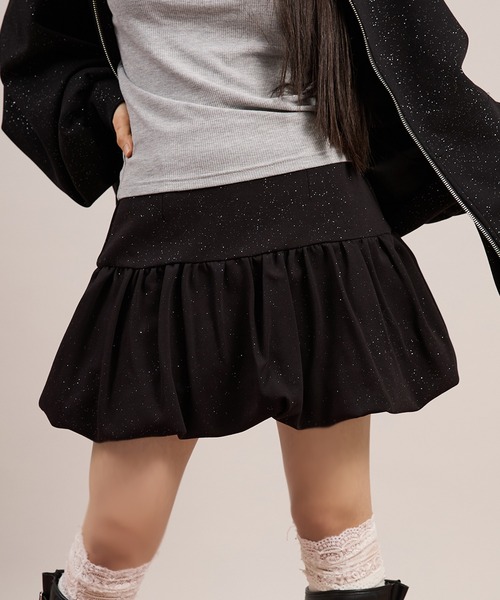 apres jour mignon(アプレジュールミニョン)の「【セットアップ着用可能】ポンチバルーンスカート(スカート・レディース・オフホワイト/チャコールグレー/杢グレー/ブラック/モカ・フリー/LARGE)」の1枚目の写真