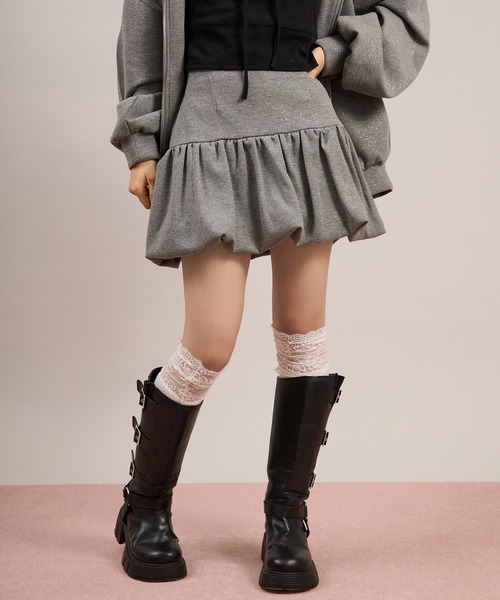 apres jour mignon(アプレジュールミニョン)の「【セットアップ着用可能】ポンチバルーンスカート(スカート・レディース・オフホワイト/チャコールグレー/杢グレー/ブラック/モカ・フリー/LARGE)」の8枚目の写真