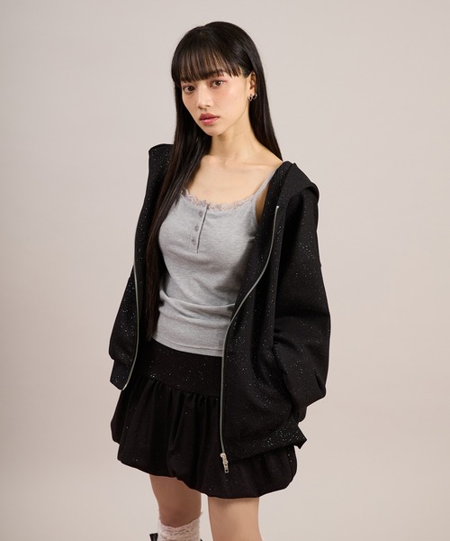 apres jour mignon(アプレジュールミニョン)の「【セットアップ着用可能】ポンチバルーンスカート(スカート・レディース・オフホワイト/チャコールグレー/杢グレー/ブラック/モカ・フリー/LARGE)」の21枚目の写真