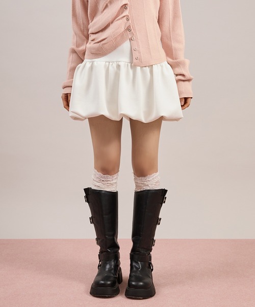 apres jour mignon(アプレジュールミニョン)の「【セットアップ着用可能】ポンチバルーンスカート(スカート・レディース・オフホワイト/チャコールグレー/杢グレー/ブラック/モカ・フリー/LARGE)」の14枚目の写真