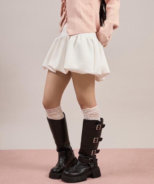 apres jour mignon(アプレジュールミニョン)の「【セットアップ着用可能】ポンチバルーンスカート(スカート・レディース・オフホワイト/チャコールグレー/杢グレー/ブラック/モカ・フリー/LARGE)」の15枚目の写真
