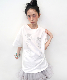 TYPESERVICE（タイプサービス）の「Cry Eyes Half Sleeve Top [White]（Tシャツ/カットソー）」