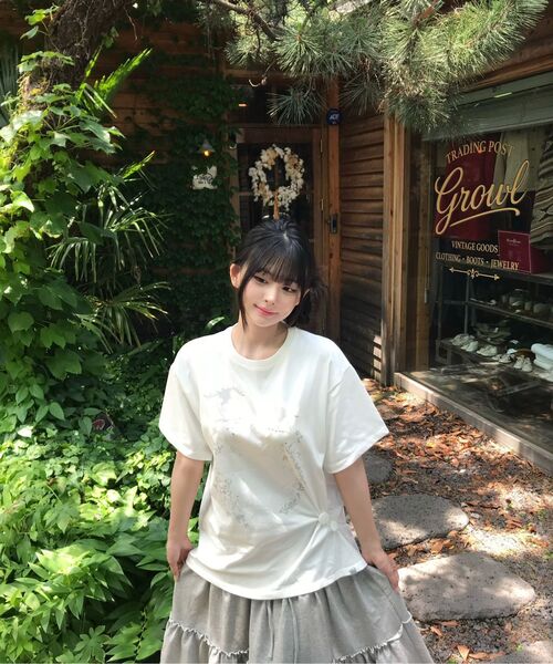 TYPESERVICE（タイプサービス）の「Cry Eyes Half Sleeve Top [White]（Tシャツ/カットソー・レディース・その他・FREE）」の6枚目の写真
