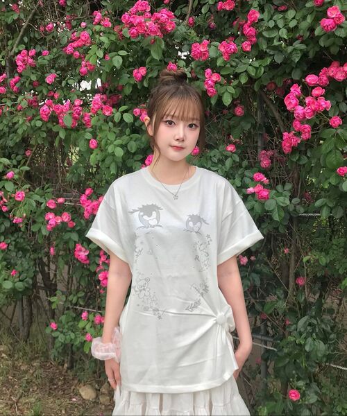 TYPESERVICE（タイプサービス）の「Cry Eyes Half Sleeve Top [White]（Tシャツ/カットソー・レディース・その他・FREE）」の7枚目の写真