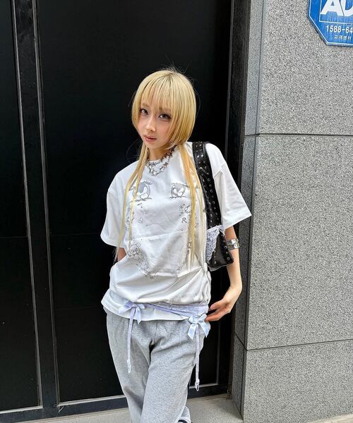 TYPESERVICE（タイプサービス）の「Cry Eyes Half Sleeve Top [White]（Tシャツ/カットソー・レディース・その他・FREE）」の11枚目の写真