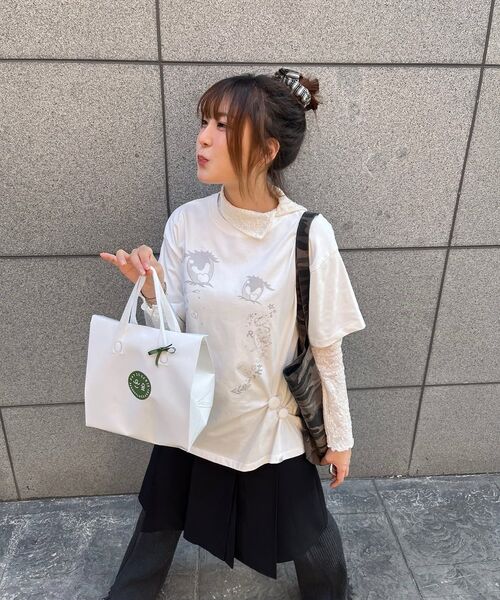 TYPESERVICE（タイプサービス）の「Cry Eyes Half Sleeve Top [White]（Tシャツ/カットソー・レディース・その他・FREE）」の22枚目の写真
