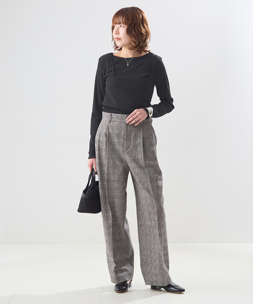 journal standard L'essage（ジャーナルスタンダードレサージュ）の「DRYリブセットアップ（Tシャツ/カットソー・レディース・アイボリー/ブラック/ライトグレー・FREE）」の21枚目の写真