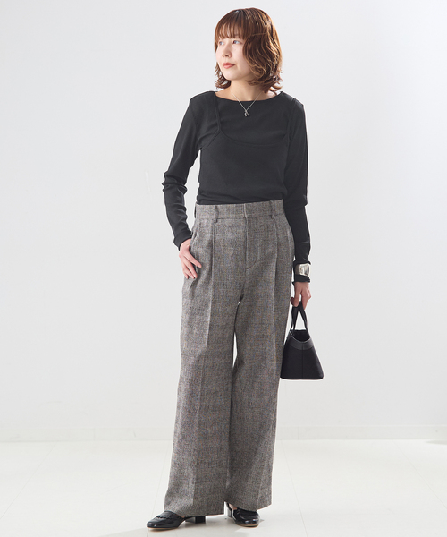 journal standard L'essage（ジャーナルスタンダードレサージュ）の「DRYリブセットアップ（Tシャツ/カットソー・レディース・アイボリー/ブラック/ライトグレー・FREE）」の22枚目の写真