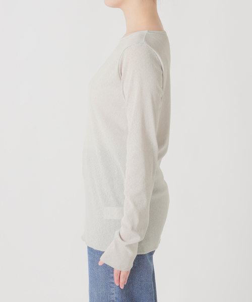 journal standard L'essage（ジャーナルスタンダードレサージュ）の「DRYリブセットアップ（Tシャツ/カットソー・レディース・アイボリー/ブラック/ライトグレー・FREE）」の4枚目の写真