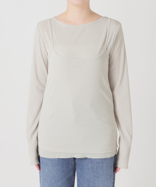 journal standard L'essage（ジャーナルスタンダードレサージュ）の「DRYリブセットアップ（Tシャツ/カットソー・レディース・アイボリー/ブラック/ライトグレー・FREE）」の10枚目の写真