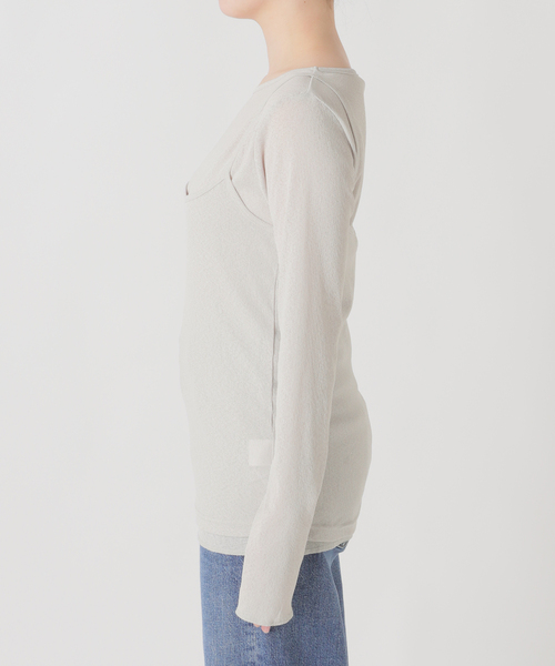 journal standard L'essage（ジャーナルスタンダードレサージュ）の「DRYリブセットアップ（Tシャツ/カットソー・レディース・アイボリー/ブラック/ライトグレー・FREE）」の11枚目の写真