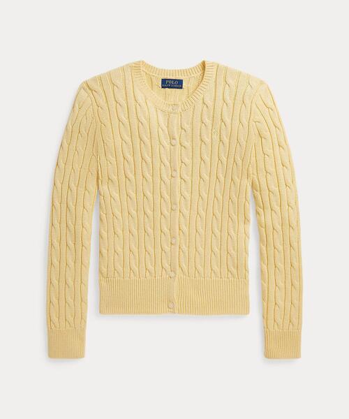 Ralph Lauren メタリック　ケーブルニットカーディガン メタリック ケーブルニット カーディガン（カーディガン/ボレロ