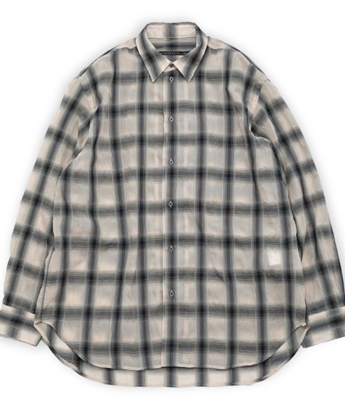 my beautiful landlet（マイビューティフルランドレット）の「【my beautiful landlet】 SIZZLE CHECK/CALVIA STRIPE OVERSIZE SHIRT（シャツ/ブラウス・メンズ・ブルー/チェック/ブラウン/ブラック・1/0）」の4枚目の写真